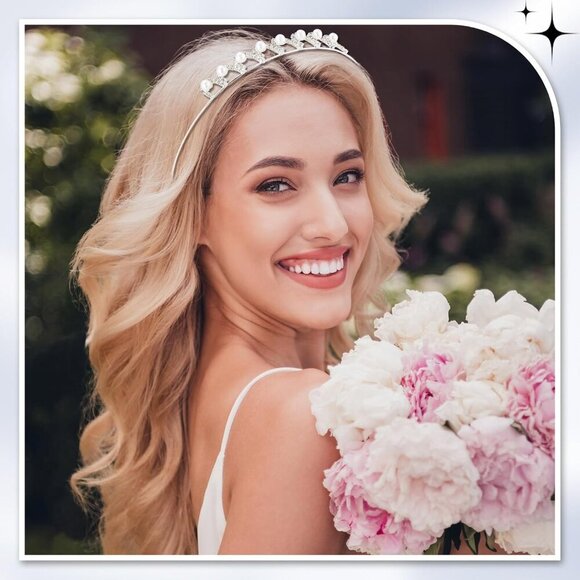 10 Pcs Silver Tiara Crowns Women Wedding Hair Accessories Bridal Bridal - Picture 6 of 7